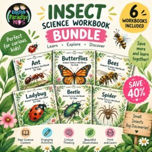 Insect Animals Science Workbook Bundle for Kids – Printable Animal Activities for kids