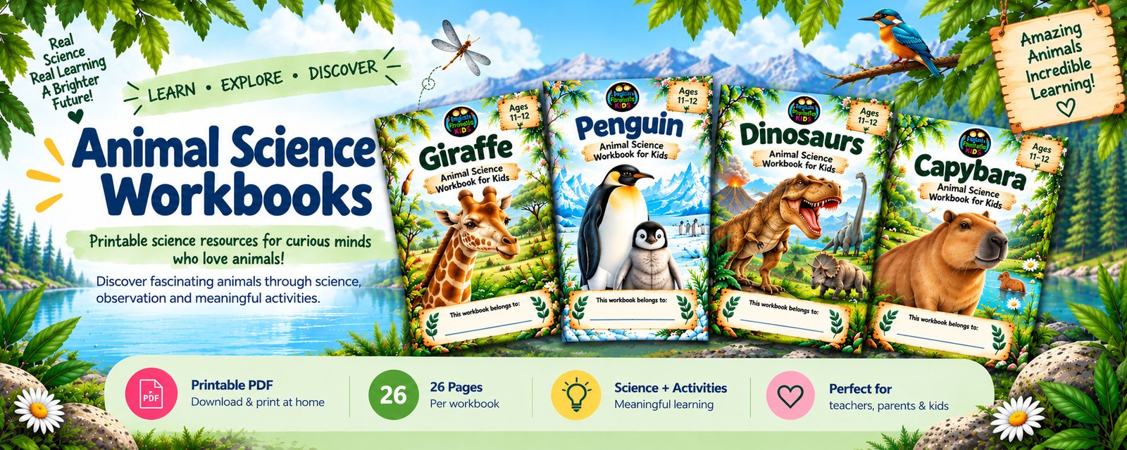 Animal Science Workbooks for Kids – English Paradise Kids